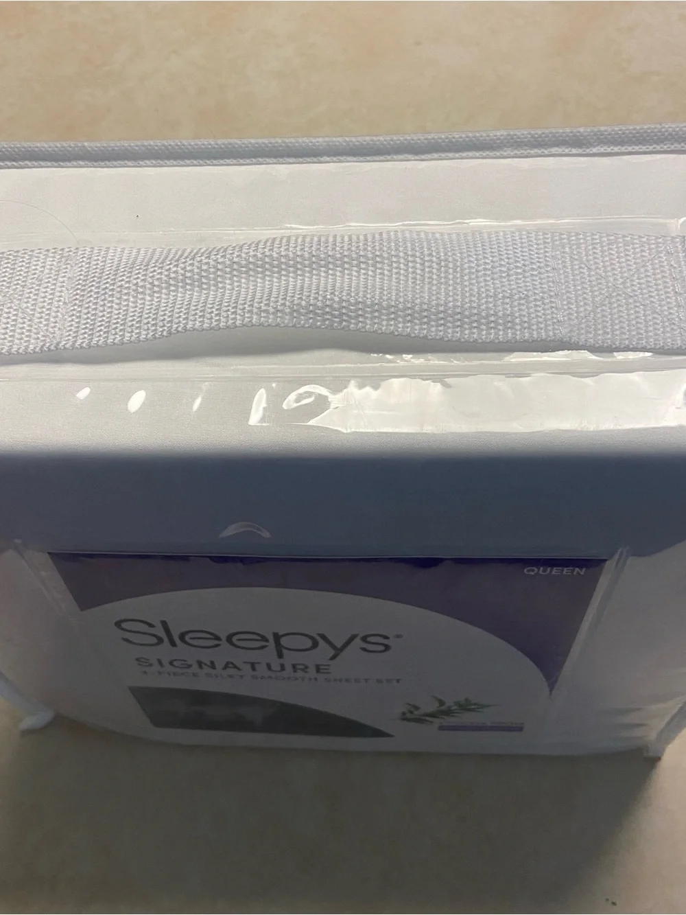 Sleepy’s Signature QUEEN Silky Smooth Sheet Set 4 Pc from Botanical White